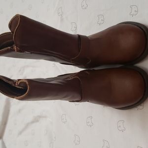 OshKosh brown tall faux leather boots. 6C.
